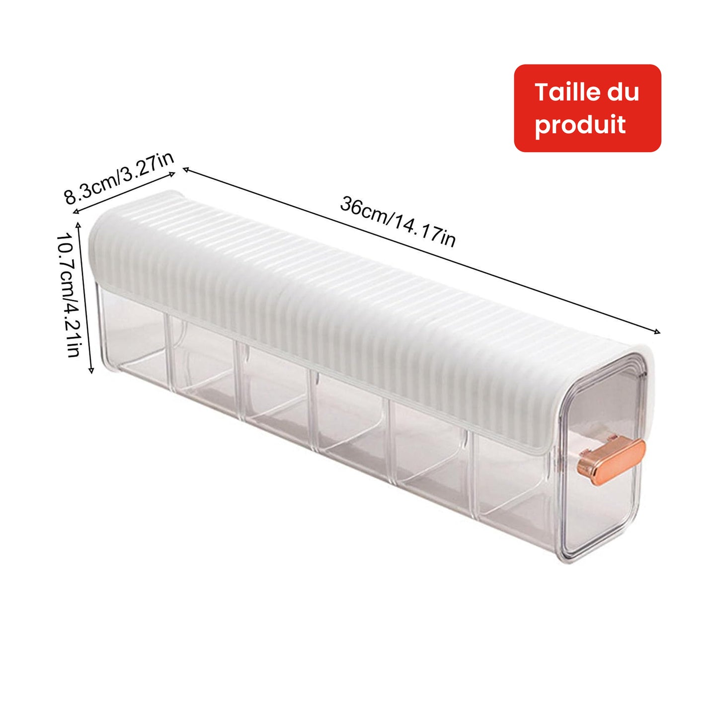 Boîte de rangement murale réglable à 6 cellules