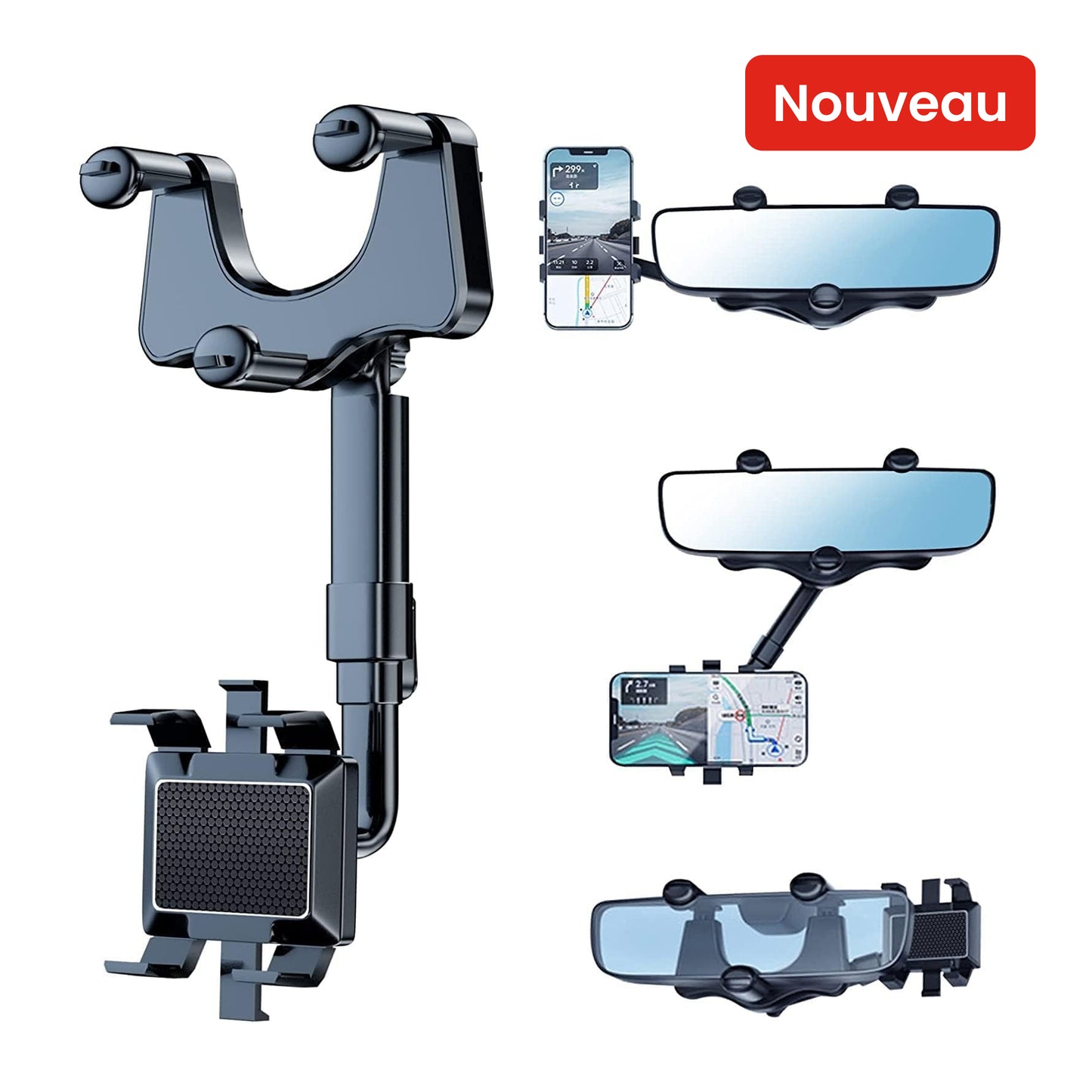 Porte Téléphone rotatif à 360 degrés pour rétroviseur