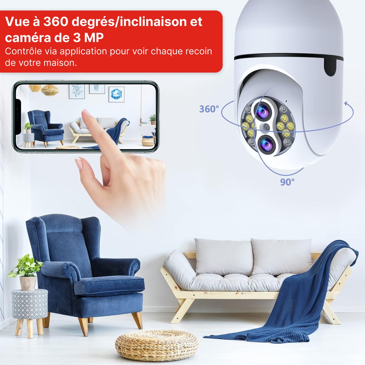 Caméra de Surveillance intelligente 360°