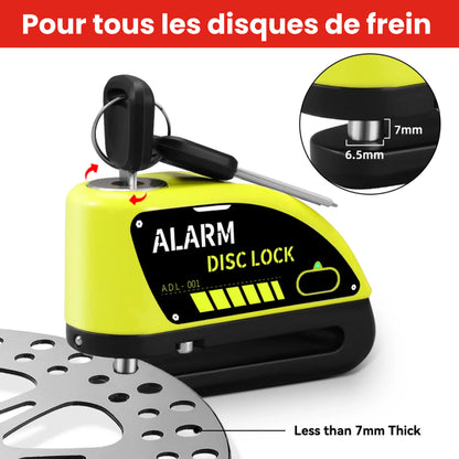 Antivol Moto Disque avec Sirène & Câble