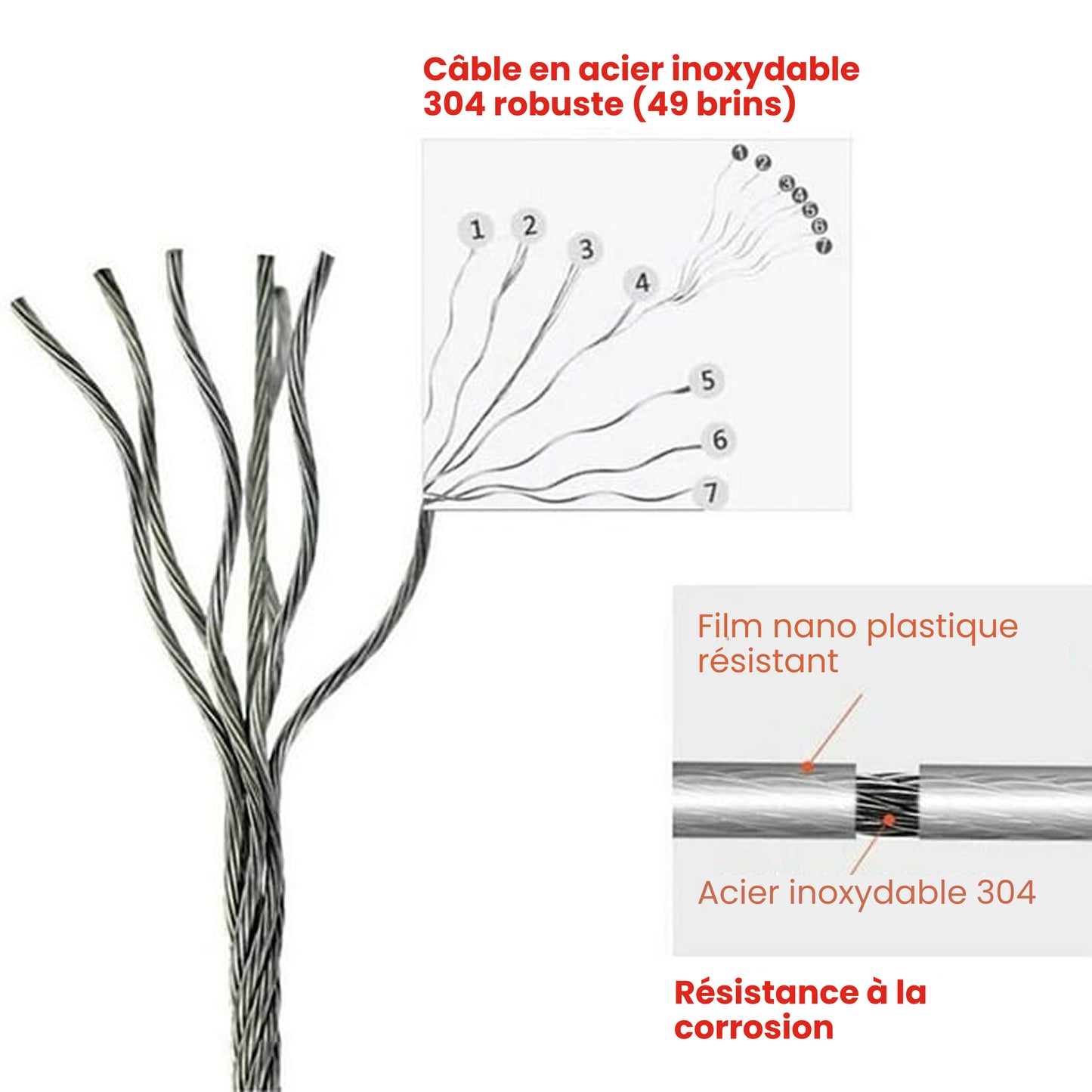 Corde à linge 4.2 m rétractable